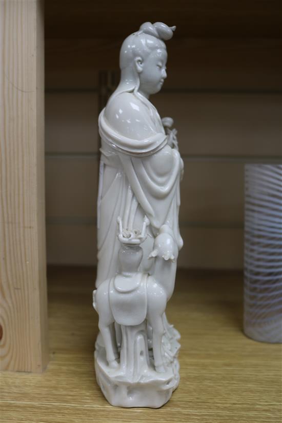 A blanc de chine 19th century model of Guanyin